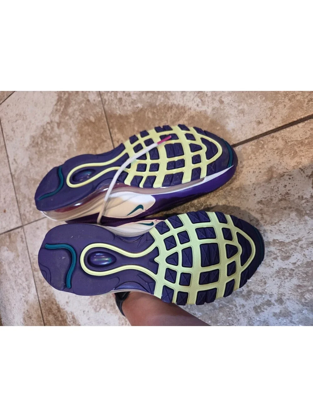 Nike Air Max 97 Women's Sneakers Hornets Easter Colorway Purple Teal Blue